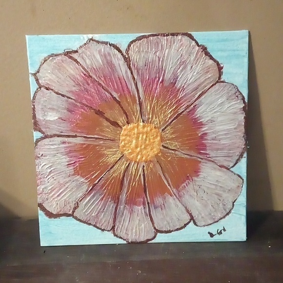 Hand Painted Floral Painting - Size 10"X10" - Picture 1 of 4